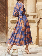 Beatrix - High-end Floral Print Lapel Dress