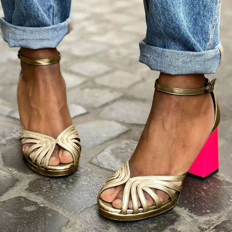 Melissa | Classic Heels With Ankle Strap And Open Toes
