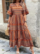 Sylpha - Elegant Ethnic Print Bohemian Dress