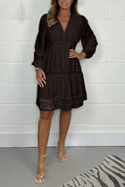 Clémence | Cotton Dress with V-Neck and Lace