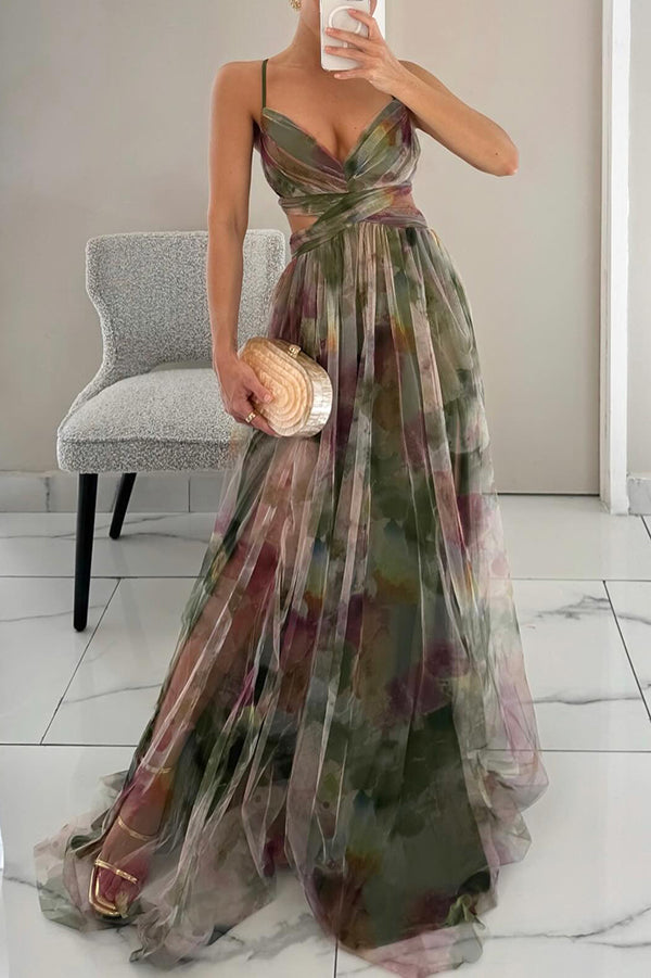 Elody | Elegant Floral Print Maxi Dress