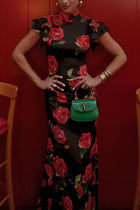Meilin | Floral Maxi Dress Cheongsam Style