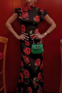 Meilin | Floral Maxi Dress Cheongsam Style