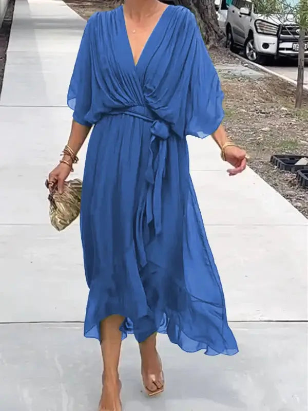 Aveline | Elegant Chiffon V-Neck Dress