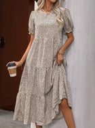 Harriet - Casual Round Neck Dress With Ruffle Detail