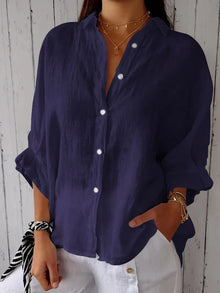Nina | Cotton and Linen Tie-Back Shirt