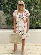 Clarissa | Pleated Floral Dress with Ruffles