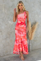 Nyla - Irregular Hem Floral Party Dress
