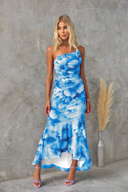 Nyla - Irregular Hem Floral Party Dress