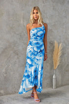 Nyla - Irregular Hem Floral Party Dress