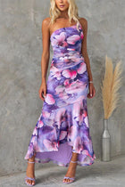 Nyla - Irregular Hem Floral Party Dress