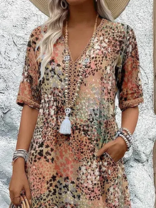 Danielle - Women's Vibrant Midi Dress With Pockets