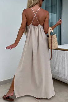 Myriam | Maxi Dress Solid Backless with Straps