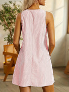 Felicia - Sleeveless Striped Pocket Dress