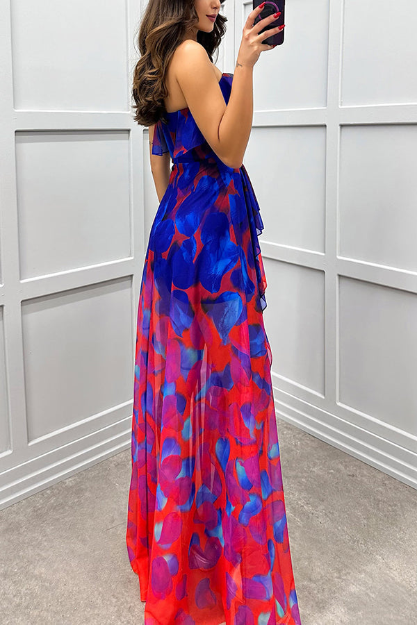 Noélie | Ombre Maxi Dress with Ruffles and Slit
