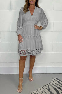 Clémence | Cotton Dress with V-Neck and Lace