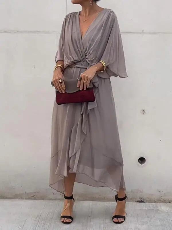 Aveline | Elegant Chiffon V-Neck Dress
