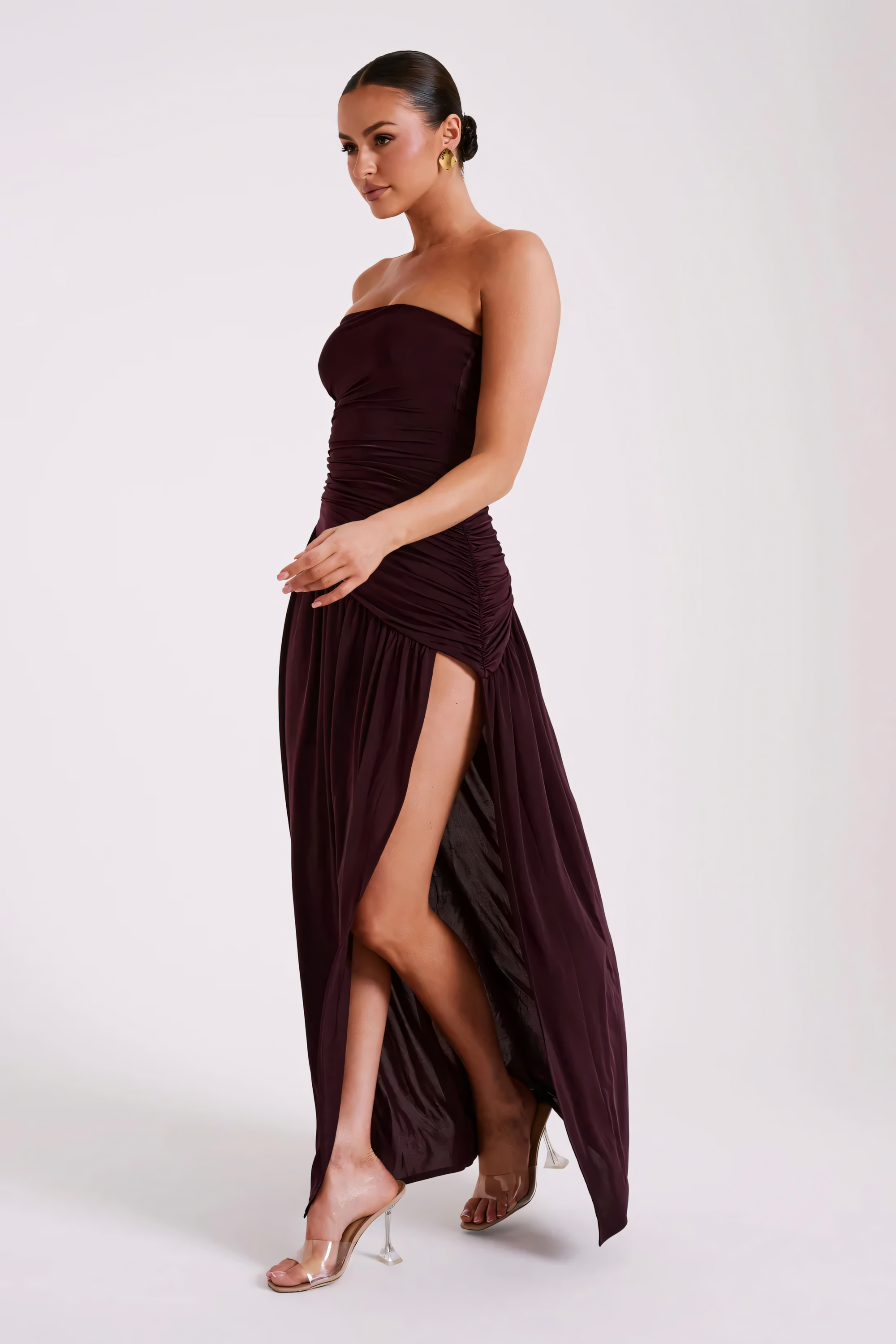 Lena | Draped Dress & Bold Slit