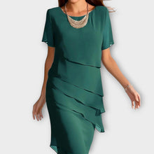 Ione - Ruffle Detail Irregular Hem Tummy Cover Dress