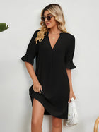 Amy - Casual Loose Pleated Knee Length Dress