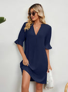Amy - Casual Loose Pleated Knee Length Dress