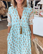 Jasmine - Relaxed Long Lantern Sleeves Boho Maxi Dress