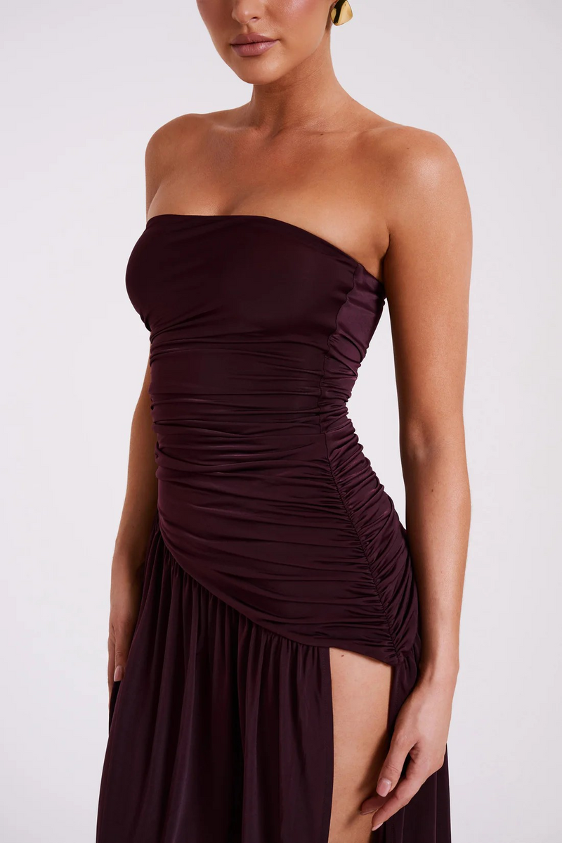 Lena | Draped Dress & Bold Slit