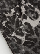 Soraya | Wide Leg Leopard Denim Pants