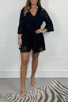 Lyana | Short Lace Jumpsuit with V-Neck