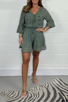 Lyana | Short Lace Jumpsuit with V-Neck