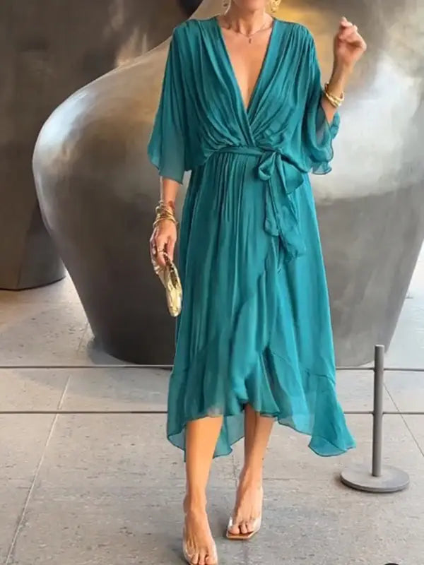 Aveline | Elegant Chiffon V-Neck Dress