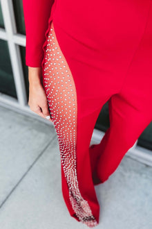 Zelorava | Asymmetrical Rhinestone Jumpsuit