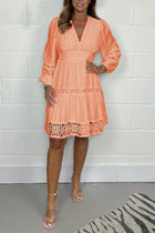 Clémence | Cotton Dress with V-Neck and Lace