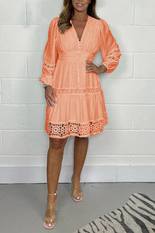 Clémence | Cotton Dress with V-Neck and Lace