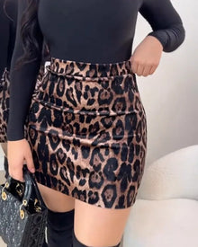 Zora | Leopard Print Bodycon Skirt