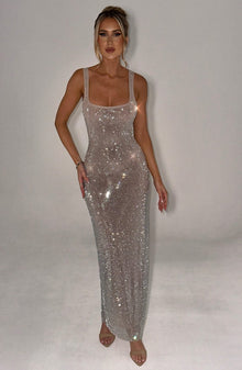 Aubrielle - Stunning Square Neck Bodycon Maxi Dress