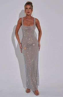 Aubrielle - Stunning Square Neck Bodycon Maxi Dress