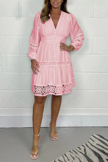Clémence | Cotton Dress with V-Neck and Lace