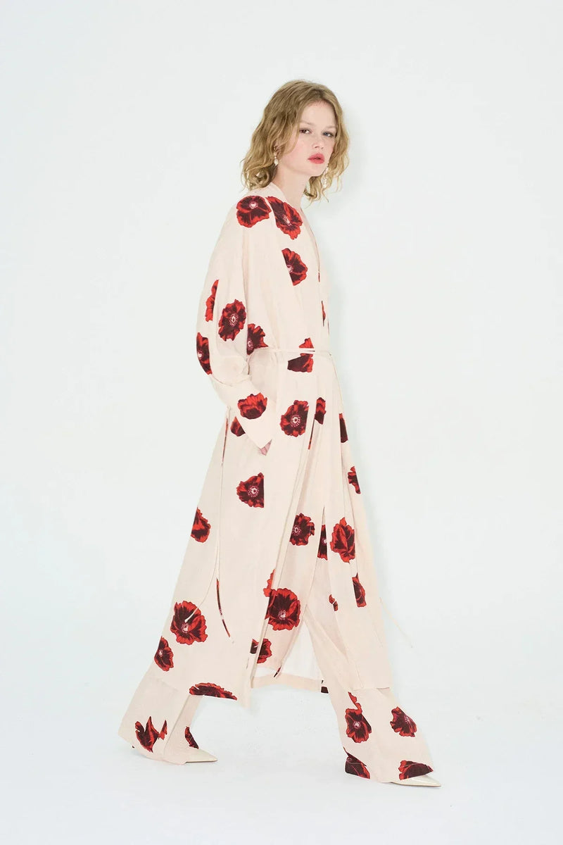 Château Luxe Paris™ | Sahara Print Kimono Poppy