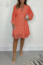 Clémence | Cotton Dress with V-Neck and Lace