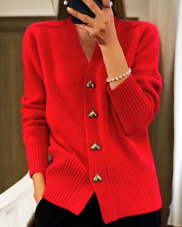 Clara | Elegant Cardigan with Heart-Shaped Buttons