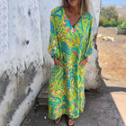 Maëlle | Maxi Bohemian Dress with Abstract Print