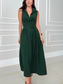 Ivana | Midi Shirt Dress with Buttons and Belt